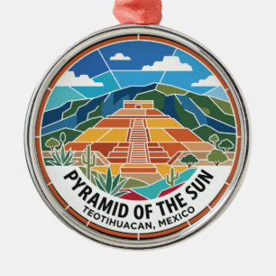 Piramide van de Zon Teotihuacan Mexico Metalen Ornament