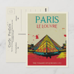 Piramide van het Louvre, Frankrijk Briefkaart