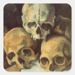 Piramide van Skulls Halloween Vierkante Sticker