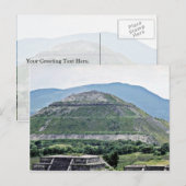 Piramide van The Sun bij Ruïnes Teotihuacan, Briefkaart (Voorkant / Achterkant)