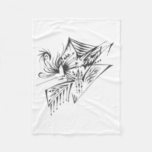 Piramide Zwart Wit Abstract Tribal Tattoo Kunst Fleece Deken