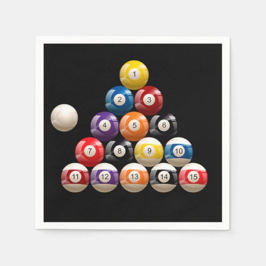 Piramidebiljartballen Servet (Voorkant)