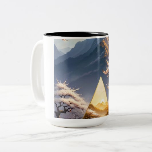 Piramidebloesem Tweekleurige Koffiemok (Voorkant links)