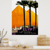 Piramides achter palmbomen, Egypte Poster (Keuken)
