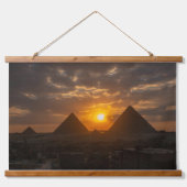 Piramides bij Giza Sunset Glow Hangend Wandkleed (Voorkant)