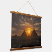 Piramides bij Giza Sunset Glow Hangend Wandkleed (Gebogen)