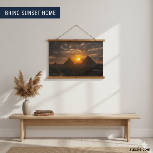 Piramides bij Giza Sunset Glow Hangend Wandkleed
