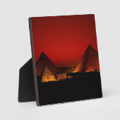 Piramides bij rode zonsondergang fotoplaat (Voorkant)