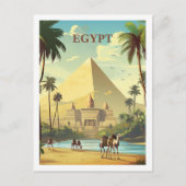 Piramides Egypte Beroemde Vintage Travel Place Briefkaart (Voorkant)