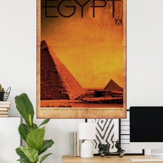 piramides Egyptische reisposter Poster (Thuiskantoor)