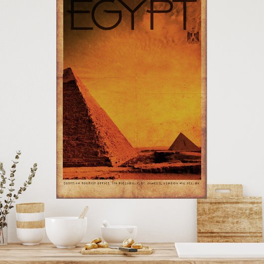  piramides Egyptische reisposter Poster (Keuken)