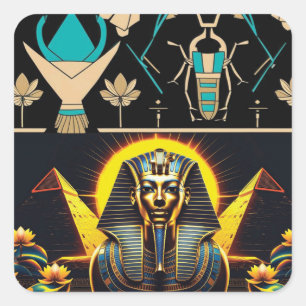 Piramides en sfinx   Het oude Egypte esthetisch Vierkante Sticker