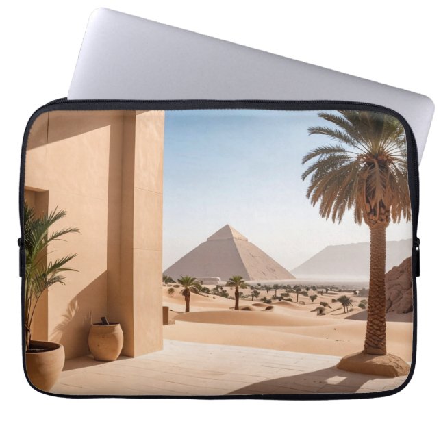 Piramides & Palmbomen Laptop Sleeve (Voorkant)
