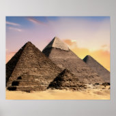 Piramides Sfinx Oud Egypte Farao Khufu Woestijn Poster (Voorkant)