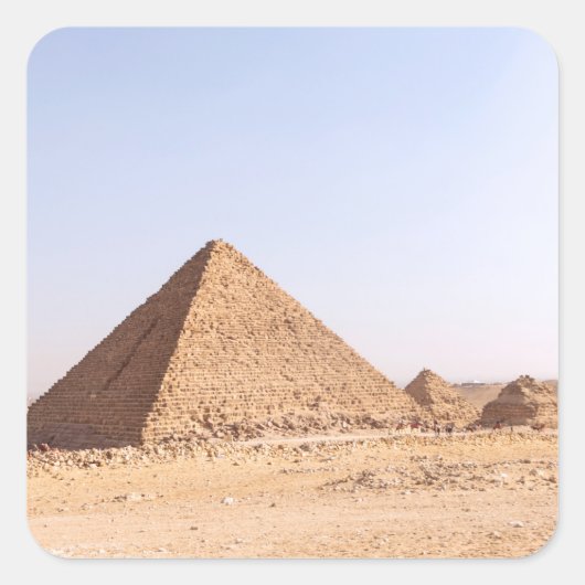 Piramides van Egypte mok Vierkante Sticker (Voorkant)