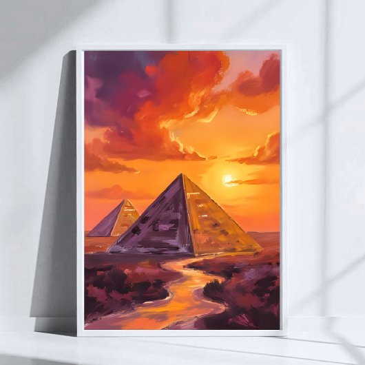 Piramides van Egypte Sunset Travel Art Poster