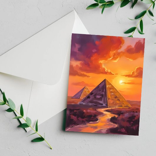 Piramides van Egypte Sunset Travel Briefkaart