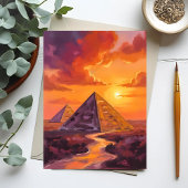 Piramides van Egypte Sunset Travel Briefkaart