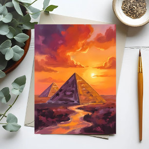 Piramides van Egypte Zonsondergang Reizen Briefkaart