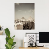  piramides van Giza Downtown Egypt Poster (Thuiskantoor)