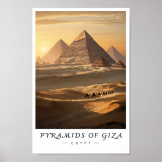 Piramides van Giza Egypte Muurkunst, Oude Landmark Poster