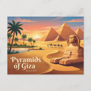 Piramides van Giza en Grote Sfinx Egypte Briefkaart