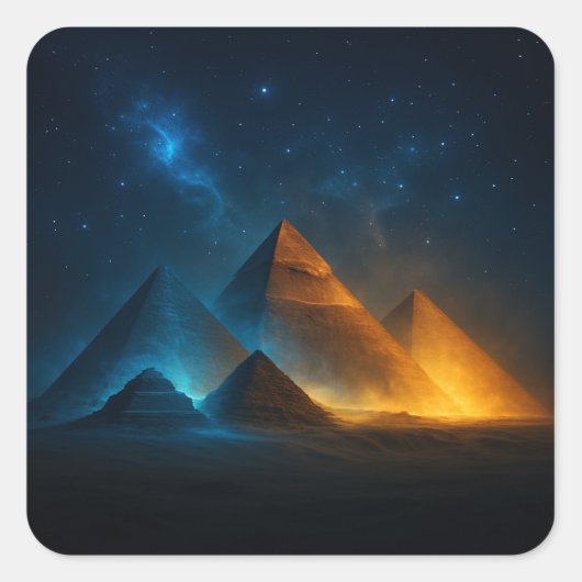 Piramides van Giza Night Glow Sticker (Voorkant)