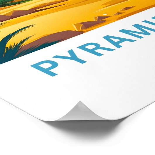 Piramides van Gizeh Egypte Reisprint Poster (Hoek)