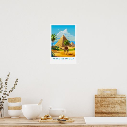 Piramides van Gizeh Egypte Reisprint Poster (Keuken)