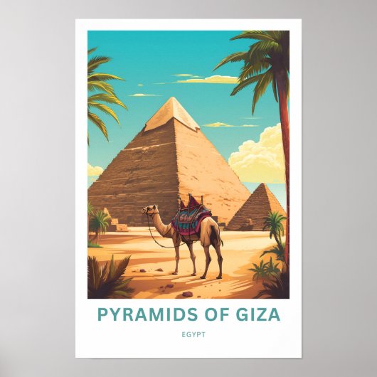 Piramides van Gizeh Egypte Reisprint Poster (Voorkant)