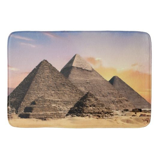 piramides van Gizeh Oud Egypte Woestijnlandschap Badmat (Voorkant)