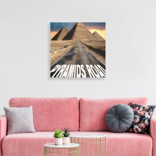 Piramides Weg Egypte Woestijn Landmark Kunst Canvas Afdruk