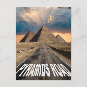 Piramides Weg Egypte Woestijn Landmark Kunst Feestdagenkaart