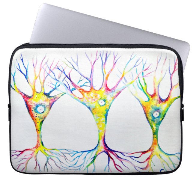 Piramidevormige neuronen trio laptop sleeve (Voorkant)