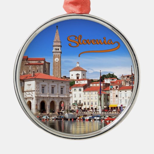 Piran, Slovenië Metalen Ornament (Voorkant)