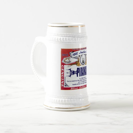 Piranah beer stein bierpul (Voorkant links)