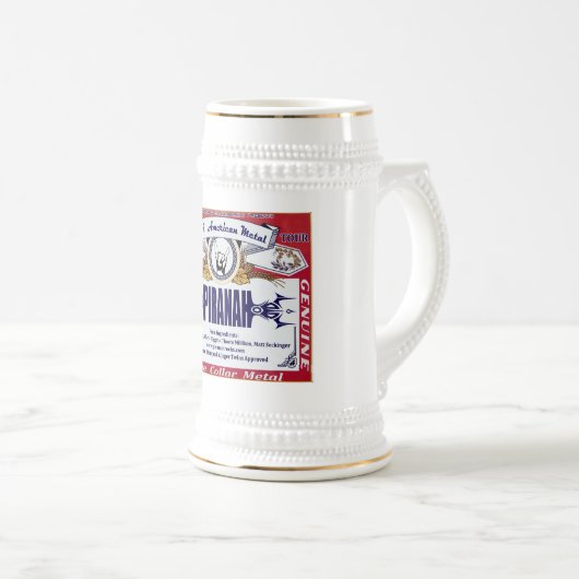 Piranah beer stein bierpul (Voorkant rechts)