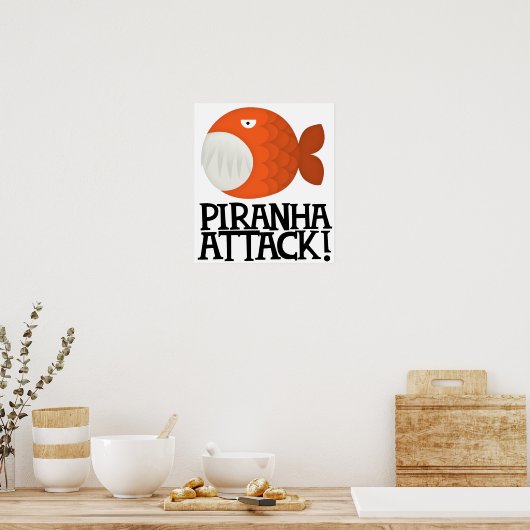 piranha aanval! poster (Keuken)