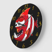 piranha - cartoon grote klok (Hoek)