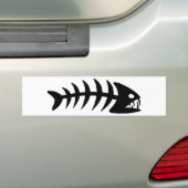 Piranha Fish Bone Bumpersticker (Op auto)