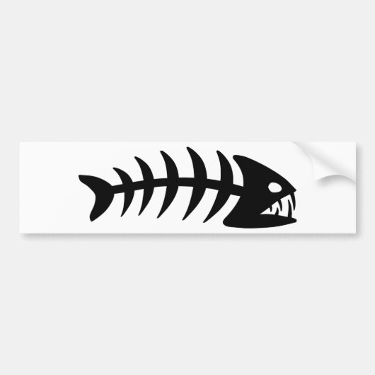 Piranha Fish Bone Bumpersticker (Voorkant)