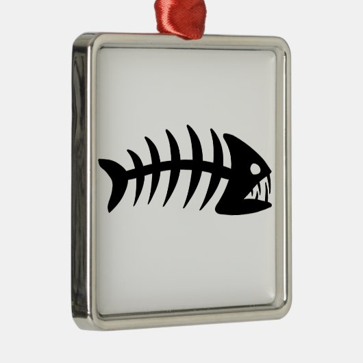 Piranha Fish Bone Metalen Ornament (Rechts)