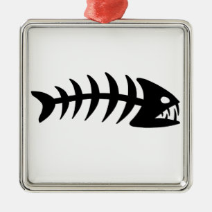 Piranha Fish Bone Metalen Ornament