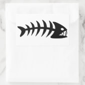 Piranha Fish Bone Rechthoekige Sticker (Tas)
