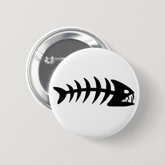Piranha Fish Bone Ronde Button 5,7 Cm (Voorkant /achterkant)