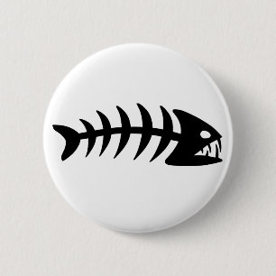 Piranha Fish Bone Ronde Button 5,7 Cm