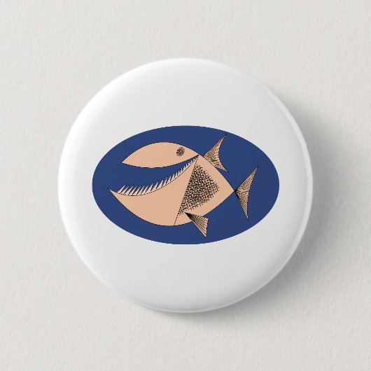 Piranha Fish Ronde Button 5,7 Cm (Voorkant)