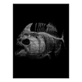 Piranha Fish Skeleton Fishing Gift Perfect Poster (Voorkant)