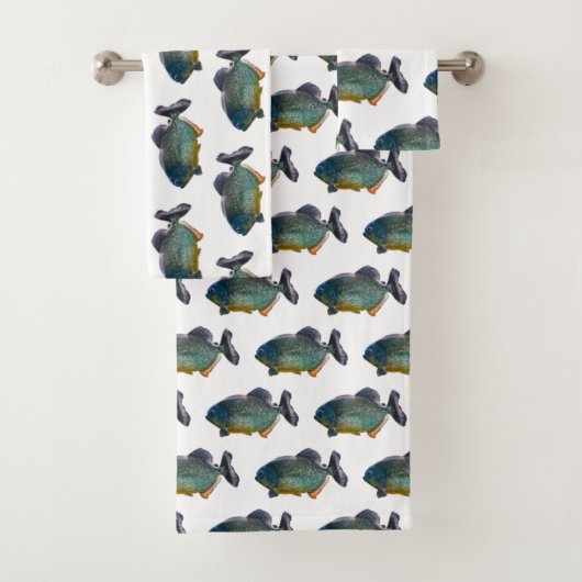 Piranha Frenzy Badhanddoek Set Bad Handdoek (Insitu)
