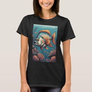 Piranha-monster Vissenhouder Roofvis T-shirt